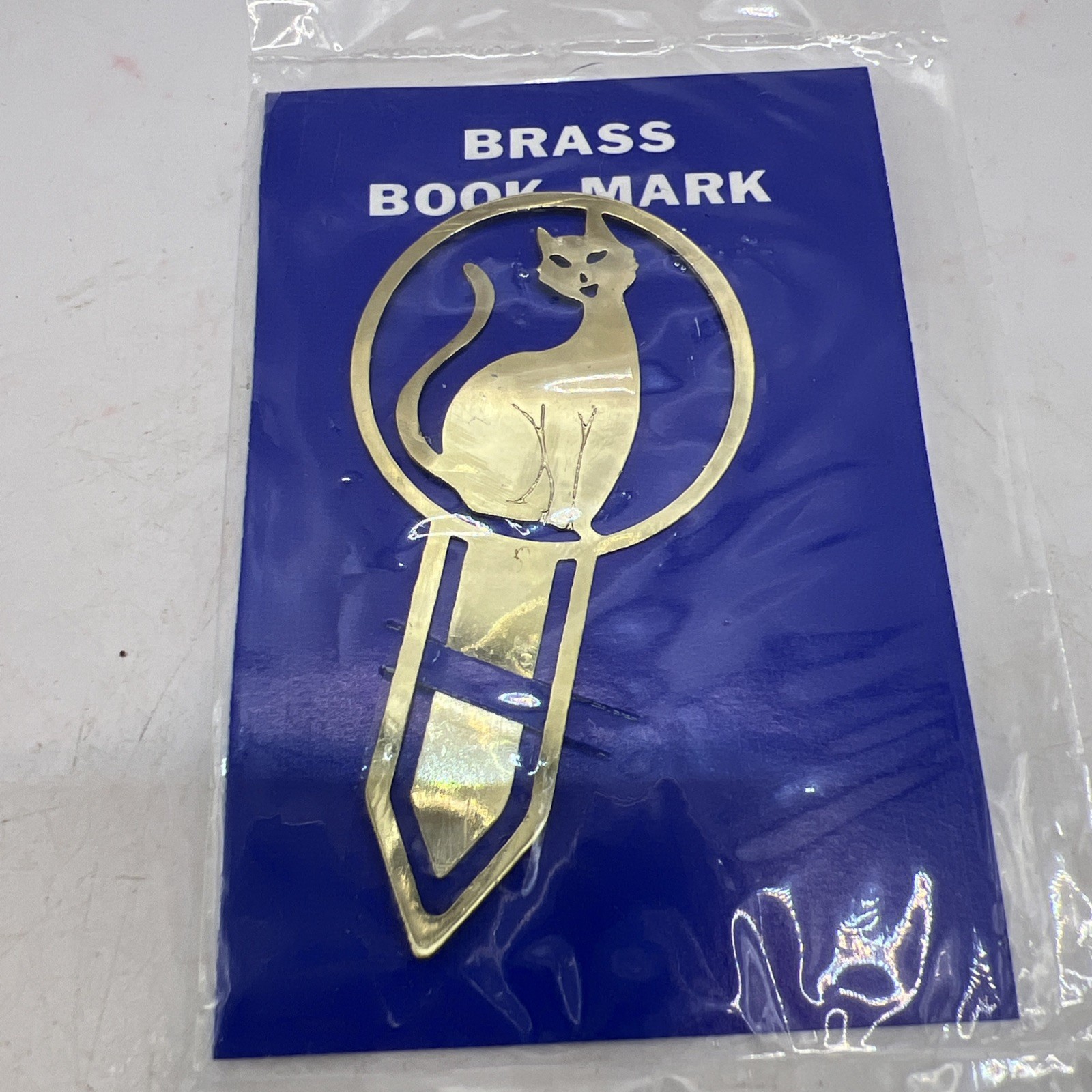 Brass Cat Bookmark Vintage 2.5” Bookmark Vintage Unopened New In Package