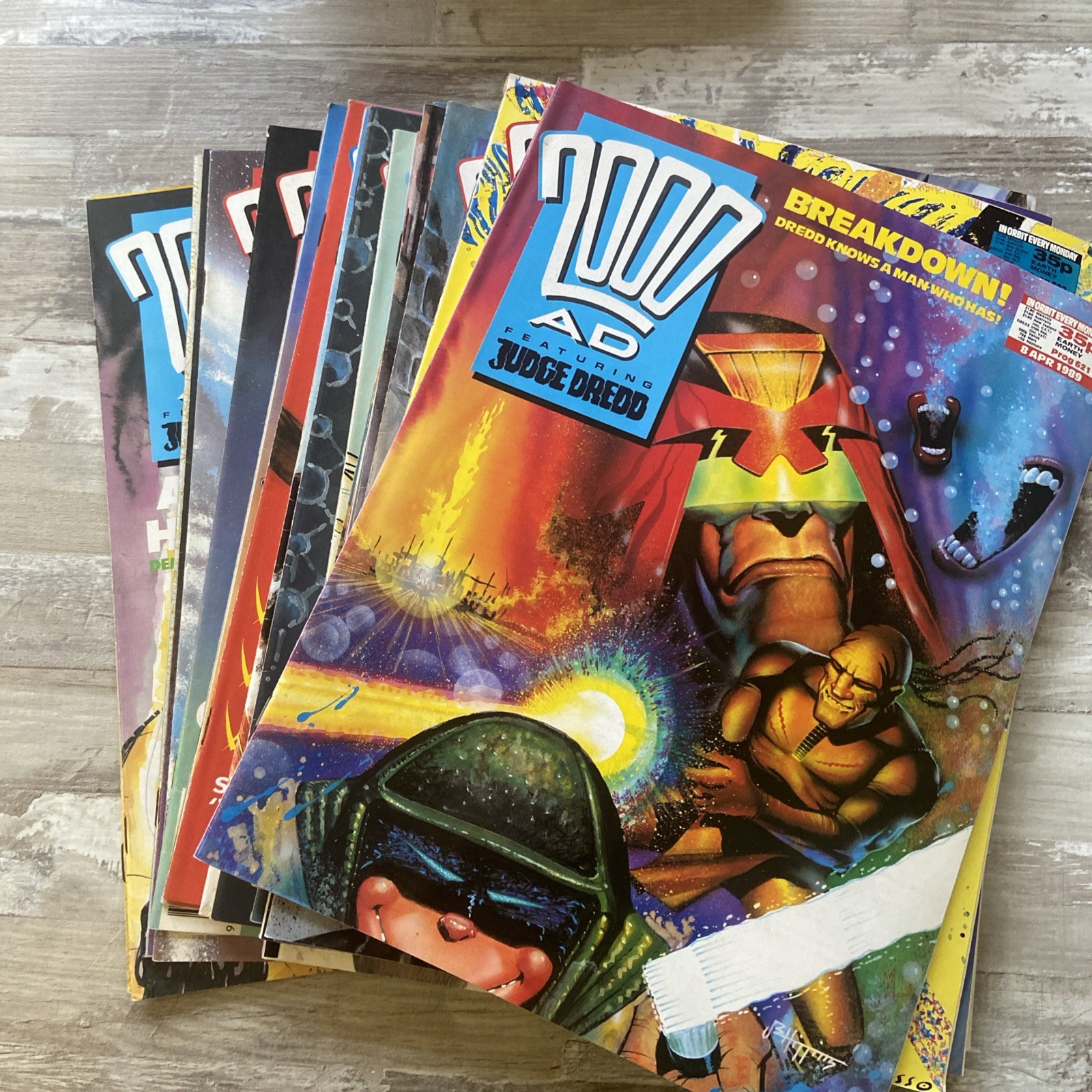 18x 2000AD Magazine Comic Progs BETWEEN 621 – 639 bundle 1989