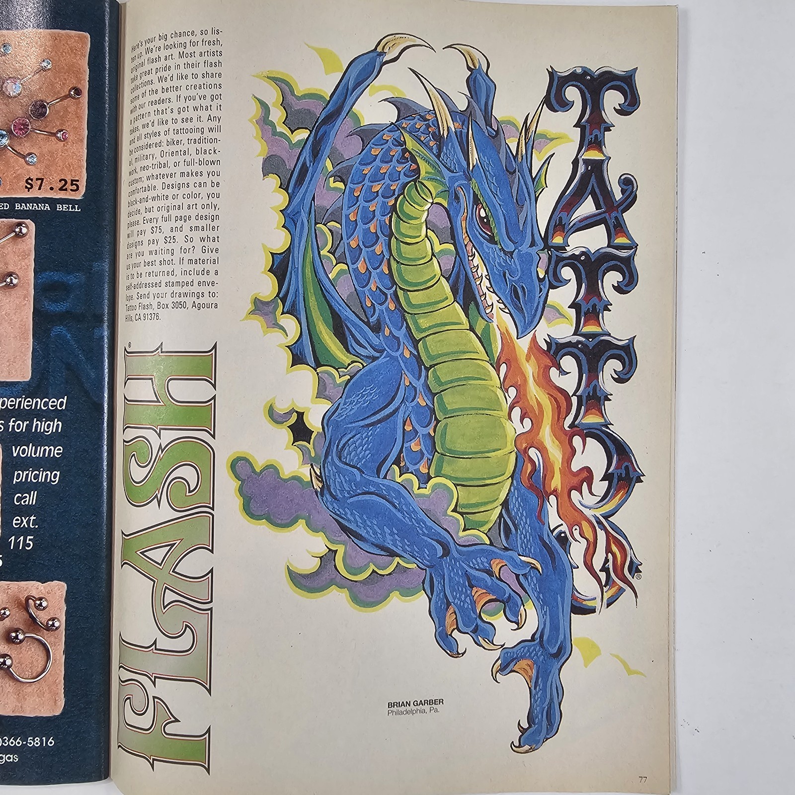 Vintage 1990s Lot Of 3 Tattoo Magazines Issue #127-129