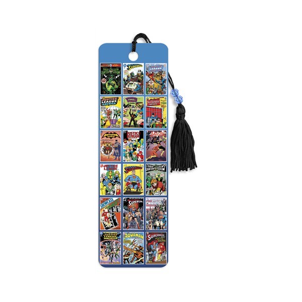 Bookmark Premier Tassel DC Comic Book Covers Superman Batman Aquaman Justice