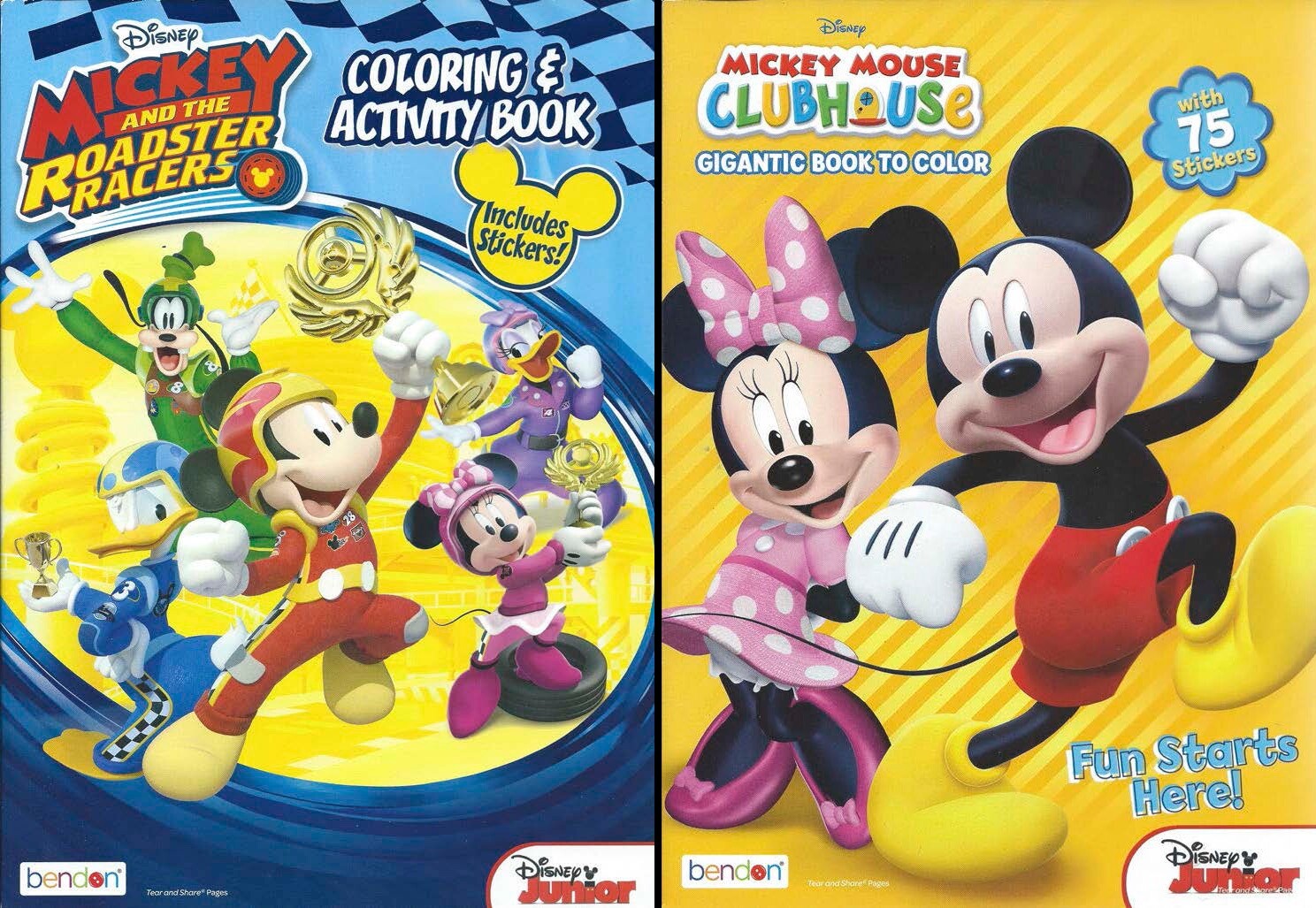 Lot of 2 – 224 Page Disney Mickey Coloring Books Stickers Children’s Boys Kids