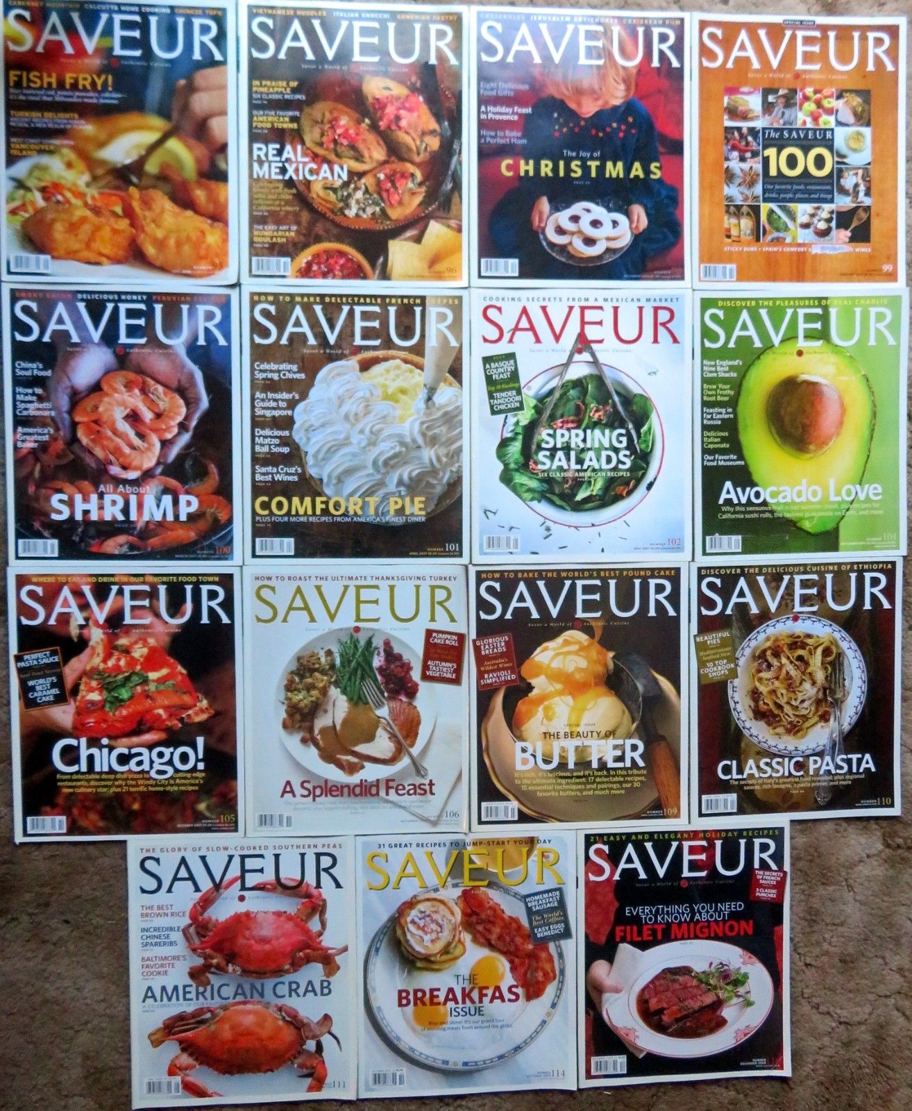 SAVEUR Magazine – #95/116, Fifteen (15) Issues from 2006-2008