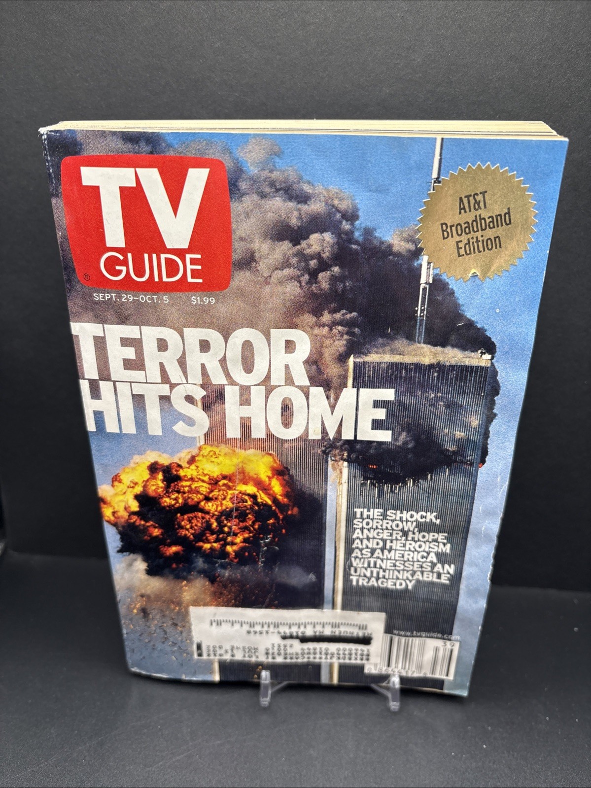 TV Guide “Terror Hits Home” – 9/11 Sept 29 – Oct 5, 2001 -AT&T Broadband Edition